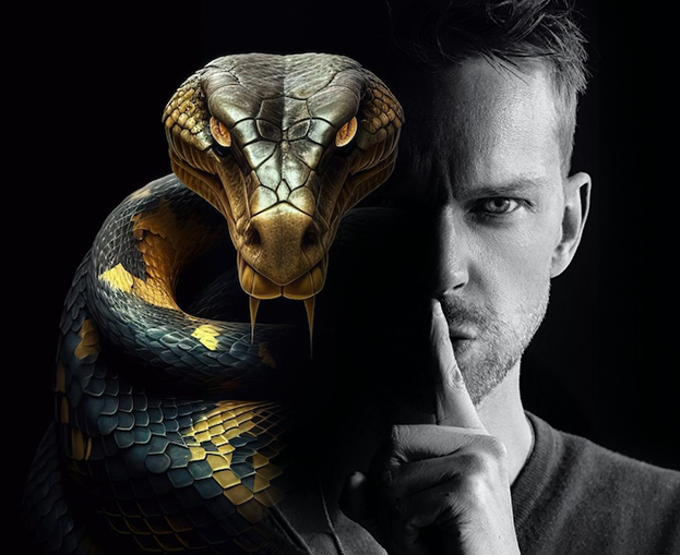 snake and man deception