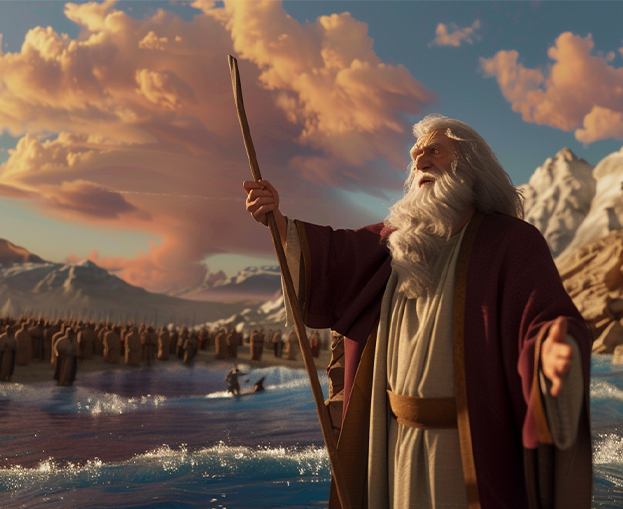 image of Moses leading the Israelites